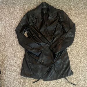 7 For All Mankind Classic Faux Leather Trench Coat